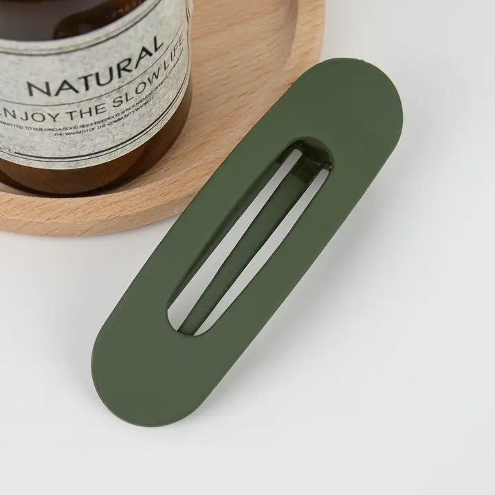 Flad mat hårklemme i recycled plast – smal Duckbill hårclip