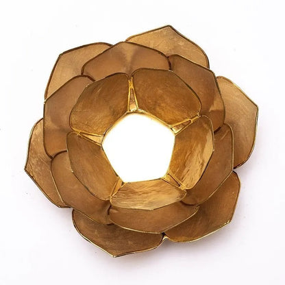 Lotus lysestage med guldkant | Capiz fyrfadsstage i flere farver