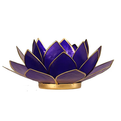 Lotus lysestage med guldkant | Capiz fyrfadsstage i flere farver