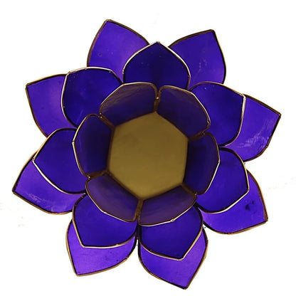 Lotus lysestage med guldkant | Capiz fyrfadsstage i flere farver