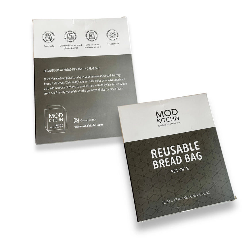Genanvendelige brødposer i BPA-fri materialer holder brød frisk længere. Perfekt til surdejsbrød og bæredygtig opbevaring uden plastik.