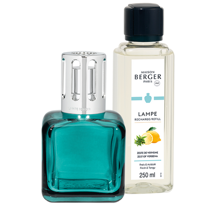 Maison Berger duftlampe Blue Ice Cube | Komplet sæt med Zest of Verbena duft