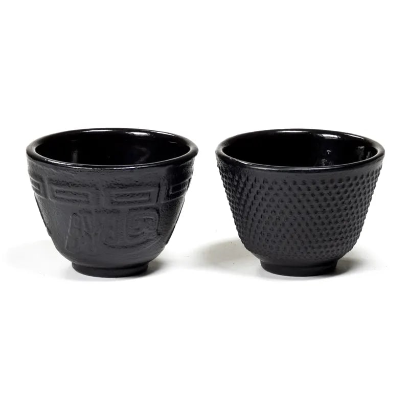 Tetsubin tekopper i støbejern med japansk design, sæt med 2