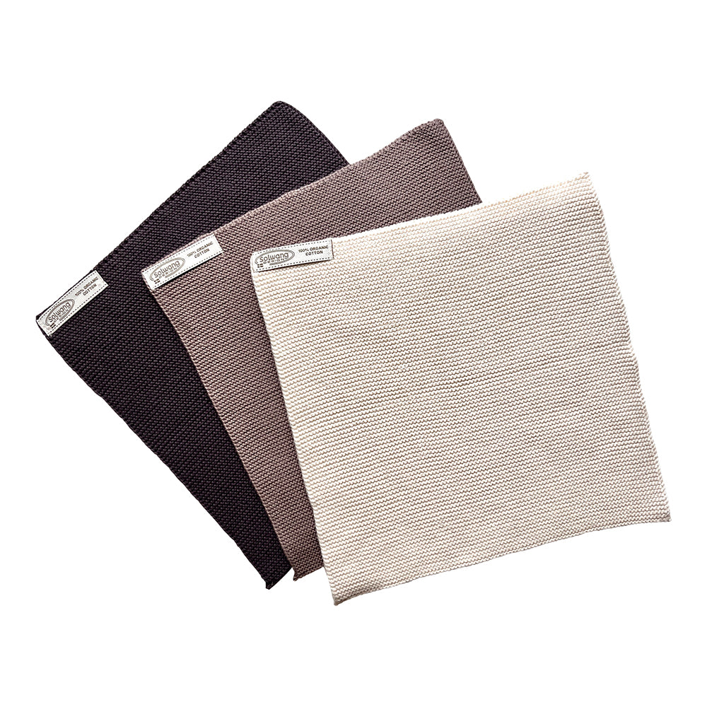 Solwang Design Karklude | Øko-Tex bomuld – Natur, Grå &amp; Mørkegrå