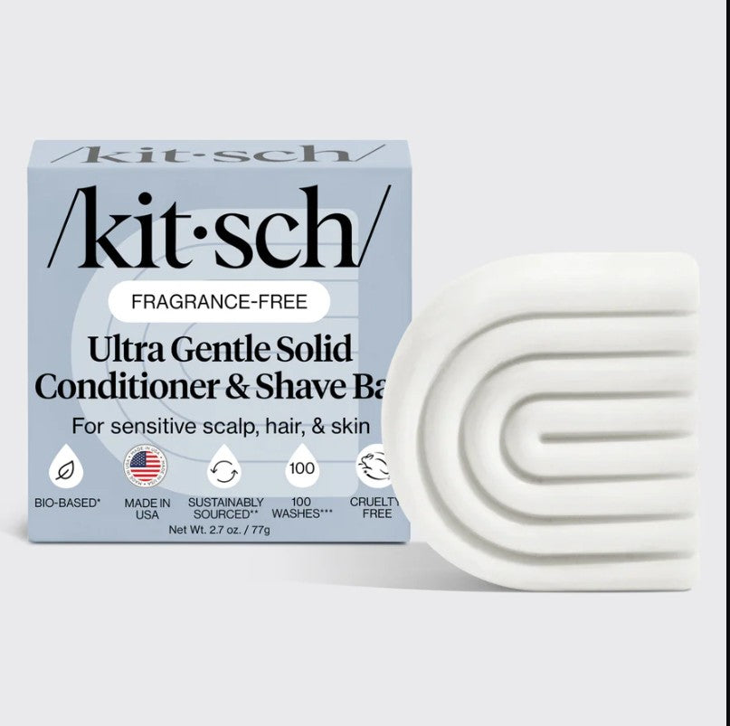 2-i-1 leave-in balsam &amp; shave bar til sensitiv hud. Fugter, plejer og beskytter hår og hud. Duftfri, vegansk &amp; zero-waste.