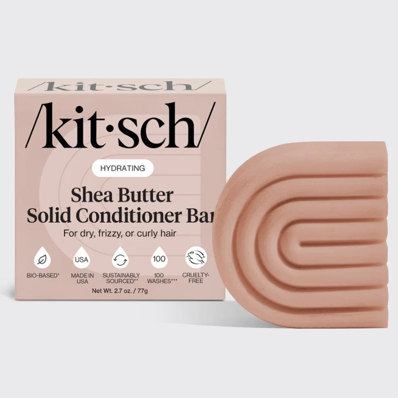 Fugtgivende conditioner bar med shea butter og kokosolie. Styrker, reducerer krus &amp; giver glans. Vegansk, bæredygtig &amp; plastikfri hårpleje.