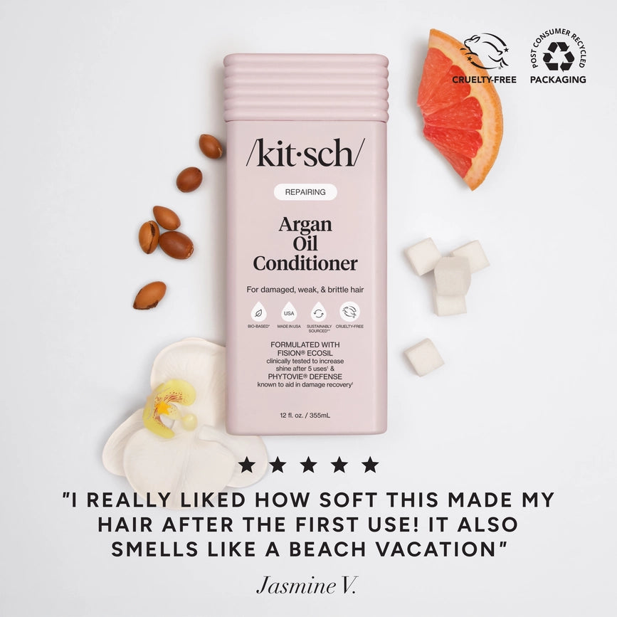 Fugtgivende balsam fra KITSCH med argan olie. Styrker, reparerer &amp; giver glans – vegansk, bæredygtig &amp; uden silikoner.