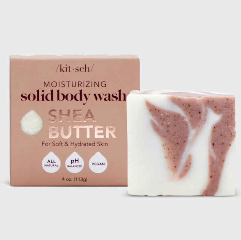 Rens &amp; plej huden med KITSCH Body Wash Bar. Fugtgivende sæbebar med Shea Butter &amp; E-vitamin – vegansk, flaske-fri &amp;amp; bæredygtig.