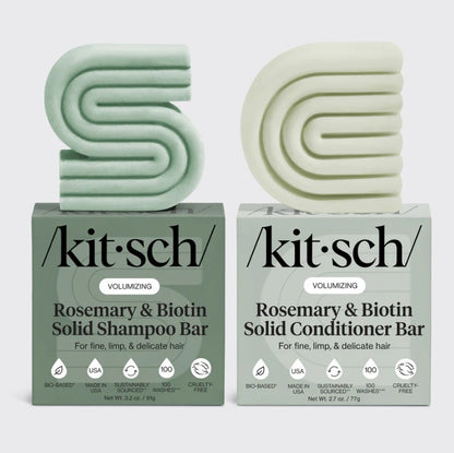 Kitsch shampoo &amp; balsam bar med rosmarin &amp; biotin, fyldigt hår, vegansk hårpleje