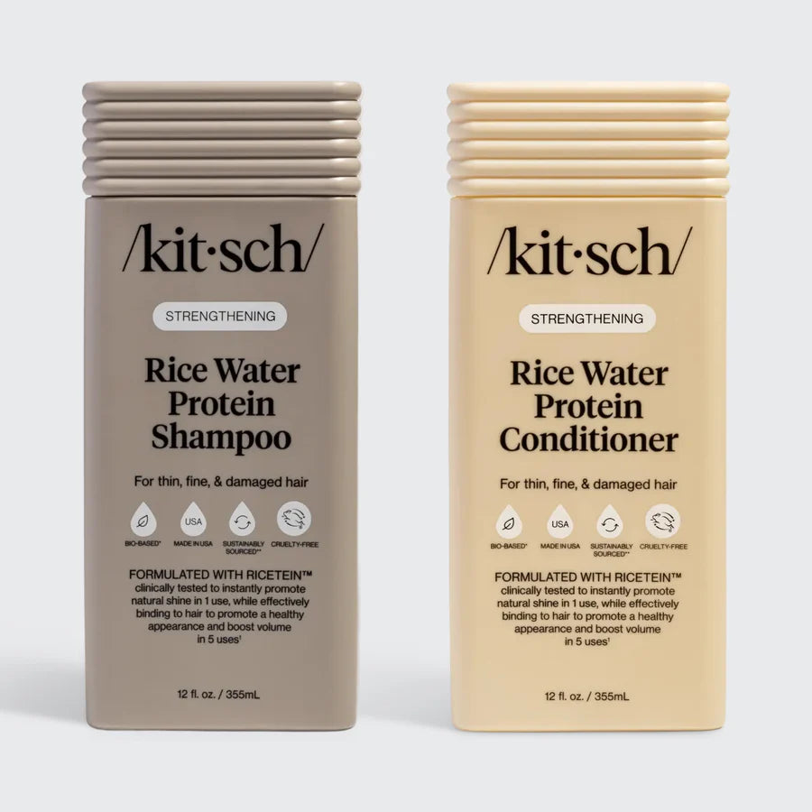 KITSCH Rice Water Protein Shampoo &amp; Conditioner - Volumen &amp; fugtgivende | Fint &amp; tyndt hår