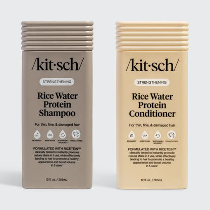 KITSCH Rice Water Protein Shampoo &amp; Conditioner - Volumen &amp; Hårvækst