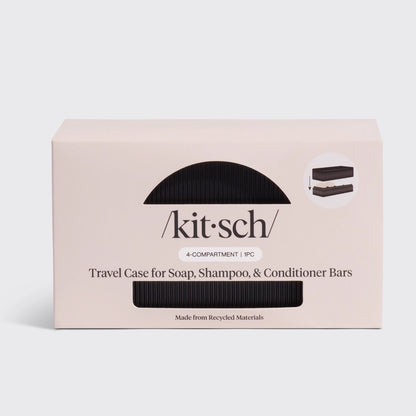 KITSCH Travelcase med 4 rum - opbevaring til shampoo &amp; conditioner bars