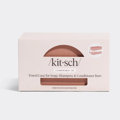 KITSCH Travelcase med 4 rum - opbevaring til shampoo &amp; conditioner bars