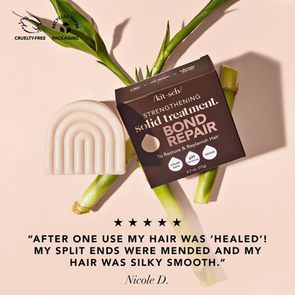 KITSCH Bond Repair Bar – Reparerende Hårkur med marulaolie og baobab protein. Vegansk hårkur bar, der styrker, plejer og giver glans til tørt og skadet hår.