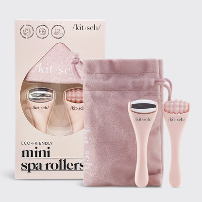 KITSCH Mini Spa Rollers stimulerer blodcirkulation, reducerer hævelser og giver naturlig glød. Et elegant ansigtsrullesæt til daglig selvpleje.