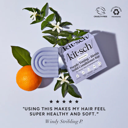KITSCH Purple Toning Shampoo &amp; Conditioner – verdens første solide lilla hårplejesæt med biotin. 