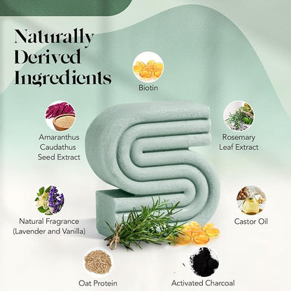 KITSCH Rosemary &amp; Biotin Shampoo Bar – styrkende og volumengivende hårpleje med NaturePep® Amaranth. Fremmer hårvækst, styrker håret og giver glans. Vegansk, cruelty-free &amp; Zero Waste.