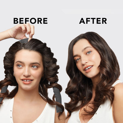 Få smukke krøller uden varme. KITSCH Satin Heatless Curling Set i Charcoal giver bløde bølger, volumen og glans – OEKO-TEX® certificeret &amp; vegansk.