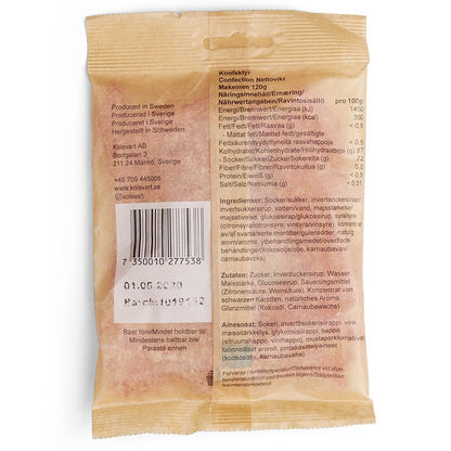 Kolsvart Sur Rødding – vegansk &amp; glutenfri vingummi med frisk smag af hindbær og solbær. Håndlavet i Sverige – naturlig, syrlig og uimodståelig.