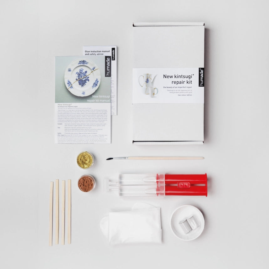 Kintsugi reparationssæt med guld &amp; bronze - glas &amp; porcelæn reparation