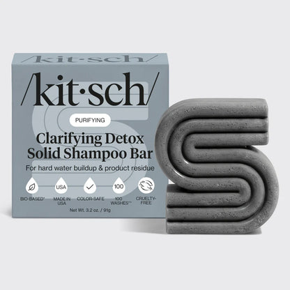 KITSCH Detox Shampoo Bar giver håret en effektiv ugentlig detox ved at fjerne produktophobning
