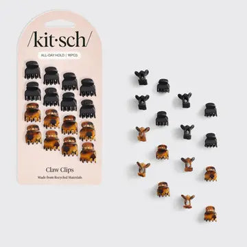 KITSCH Micro og mini Claw Clips giver et sikkert og skånsomt hold til pandehår, små håropsætninger og half-up frisurer