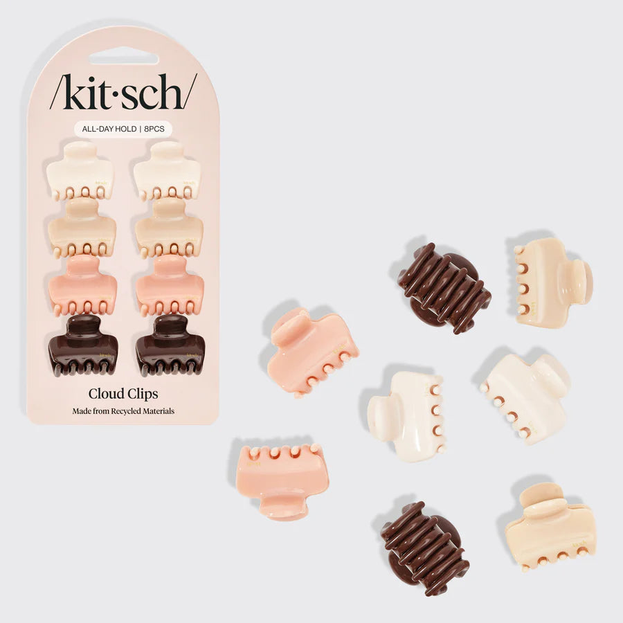 KITSCH Micro og mini Claw Clips giver et sikkert og skånsomt hold til pandehår, små håropsætninger og half-up frisurer