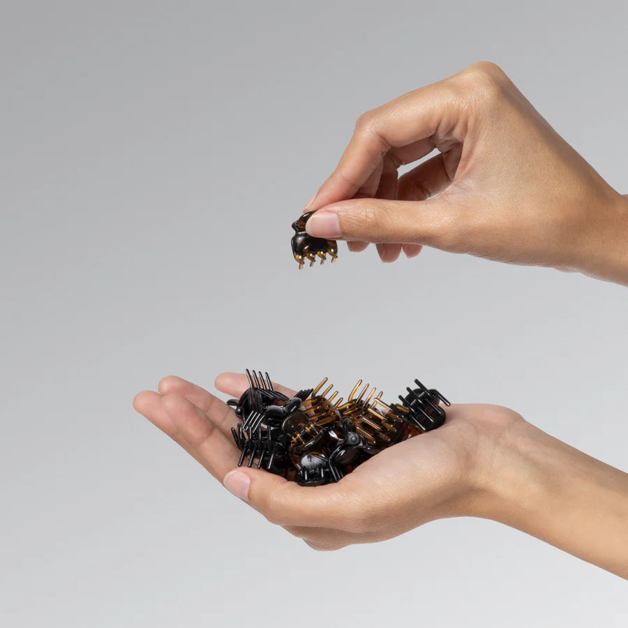 KITSCH Micro og mini Claw Clips giver et sikkert og skånsomt hold til pandehår, små håropsætninger og half-up frisurer
