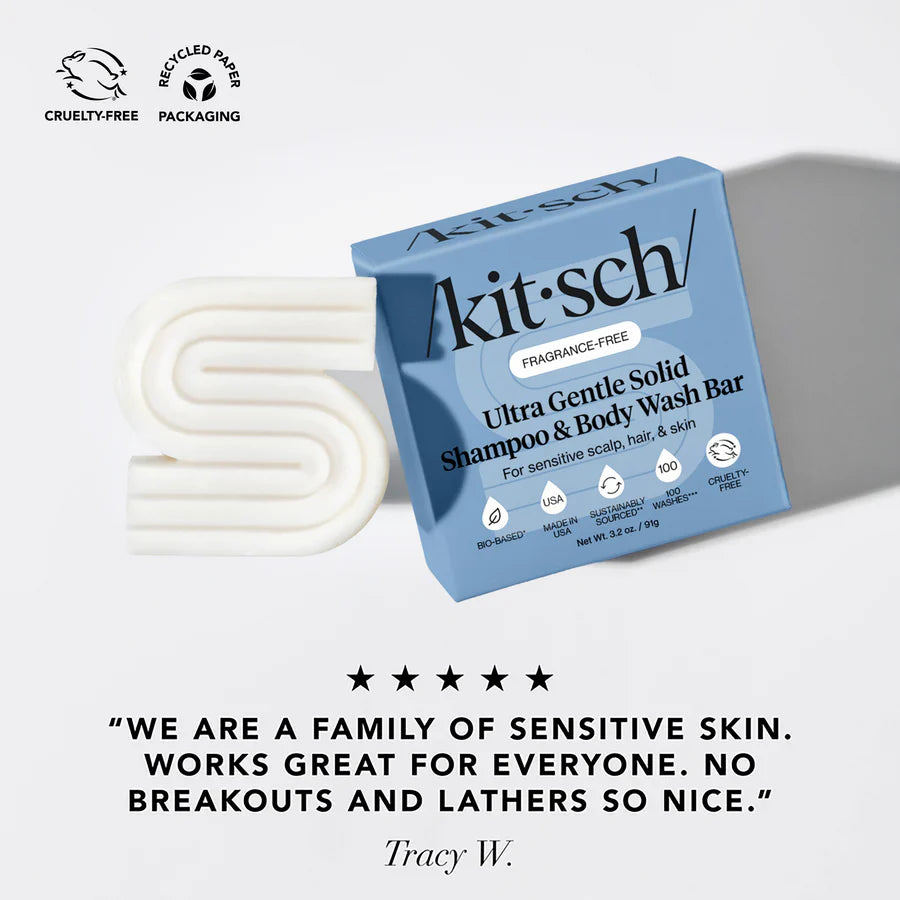 Kitsch solid shampoo og balsam bar sæt til sensitiv hud, miljøvenligt og vegansk