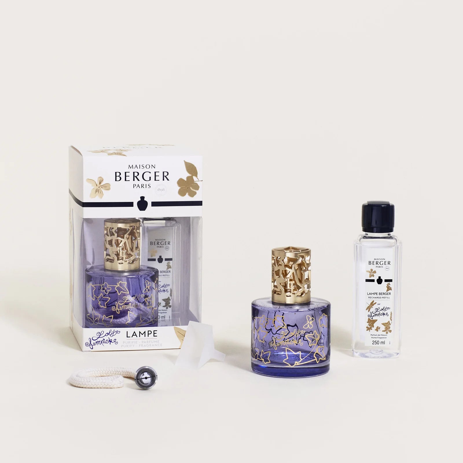 Maison Berger Paris Purple Lolita Lempicka – et eksklusivt startsæt, hvor lilla glas, gyldne detaljer og den ikoniske signaturduft skaber en sensuel og poetisk stemning i hjemmet