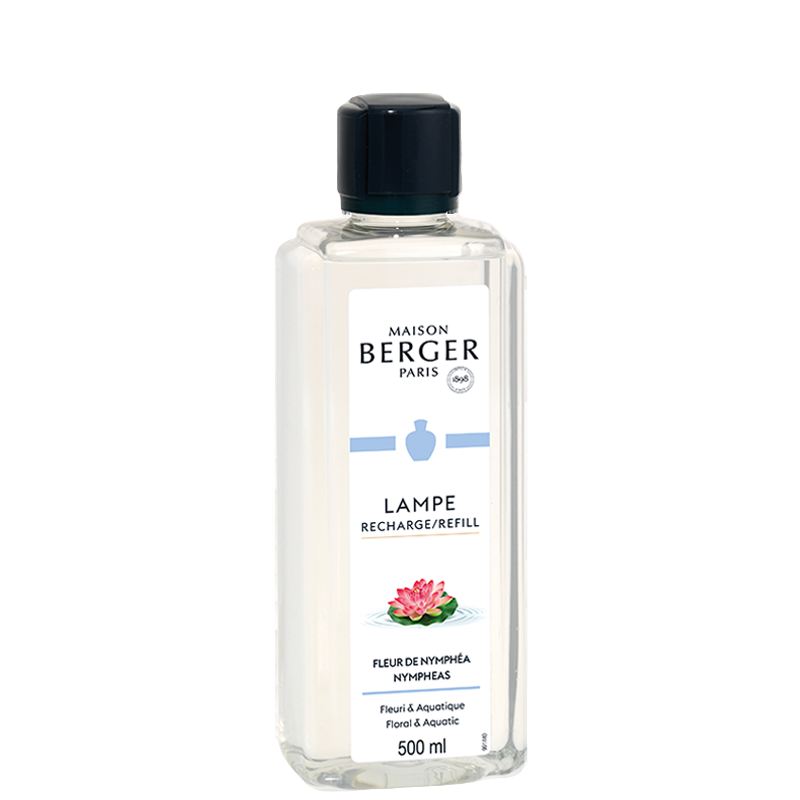 Lampe Berger refill Nympheas, 500 ml, frisk blomstrende duft med citron, åkande og hvid cedertræ