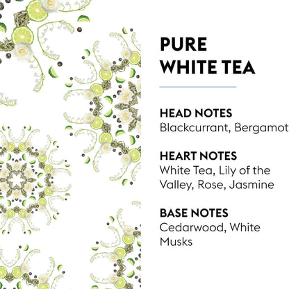 Pure White Tea fra Maison Berger – en subtil og sofistikeret duft, hvor hvid te og bløde blomster skaber en beroligende, ren atmosfære.
