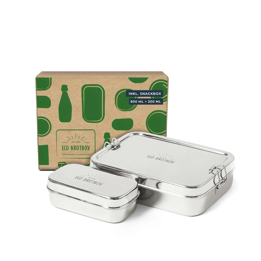 Lunchbox XL med Snackbox XL | Madkasse i rustfrit stål