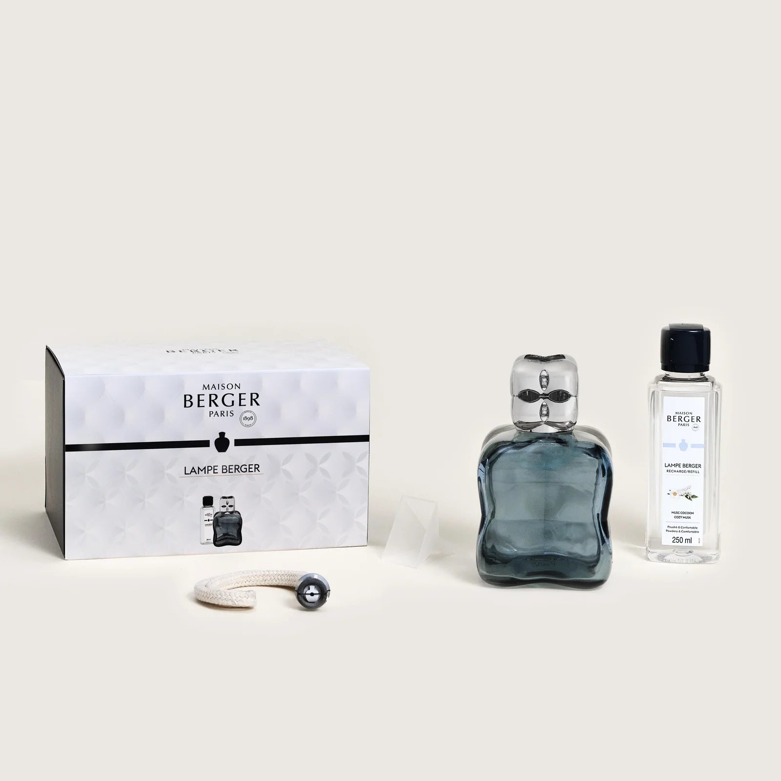 Maison Berger duftlampe Cosy Blue Morron | Komplet sæt med Cosy Musk duft