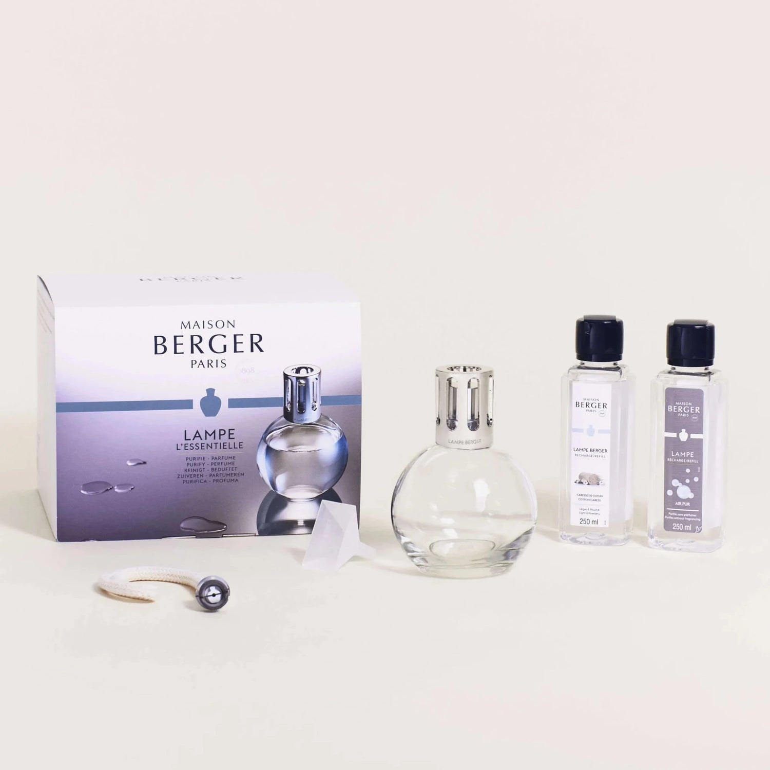 Maison Berger duftlampe Essential | Komplet sæt med Cotton Caress &amp; Neutral Air Pur refill