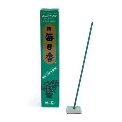 Japansk Cedarwood røgelse med røgelsespinde og keramisk holder