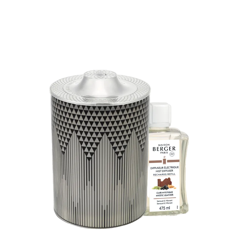 Mystic Leather &amp; Evanescence Diffuser fra Maison Berger Paris – en sofistikeret duftoplevelse med krydrede, orientalske noter og innovativ diffuser-teknologi til det stilfulde hjem.