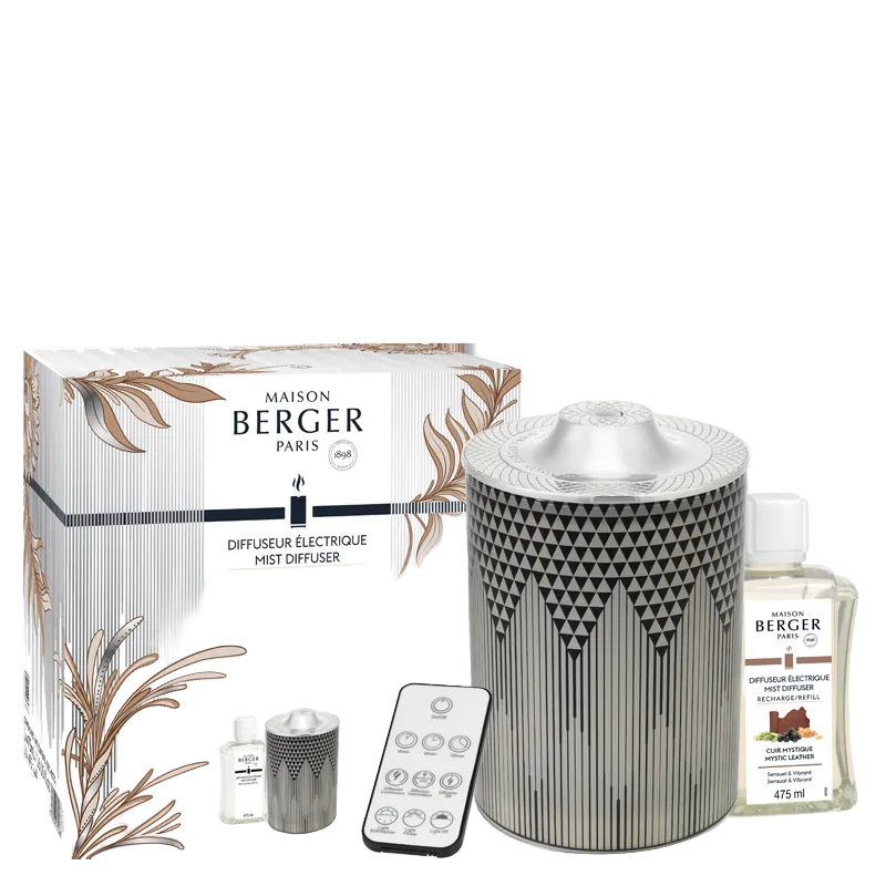 Mystic Leather & Evanescence Diffuser fra Maison Berger Paris – en sofistikeret duftoplevelse med krydrede, orientalske noter og innovativ diffuser-teknologi til det stilfulde hjem.