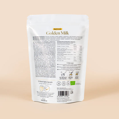 Beroligende, styrkende og fuld af varme krydderier – Golden Milk med ekstra matcha for naturlig energi.