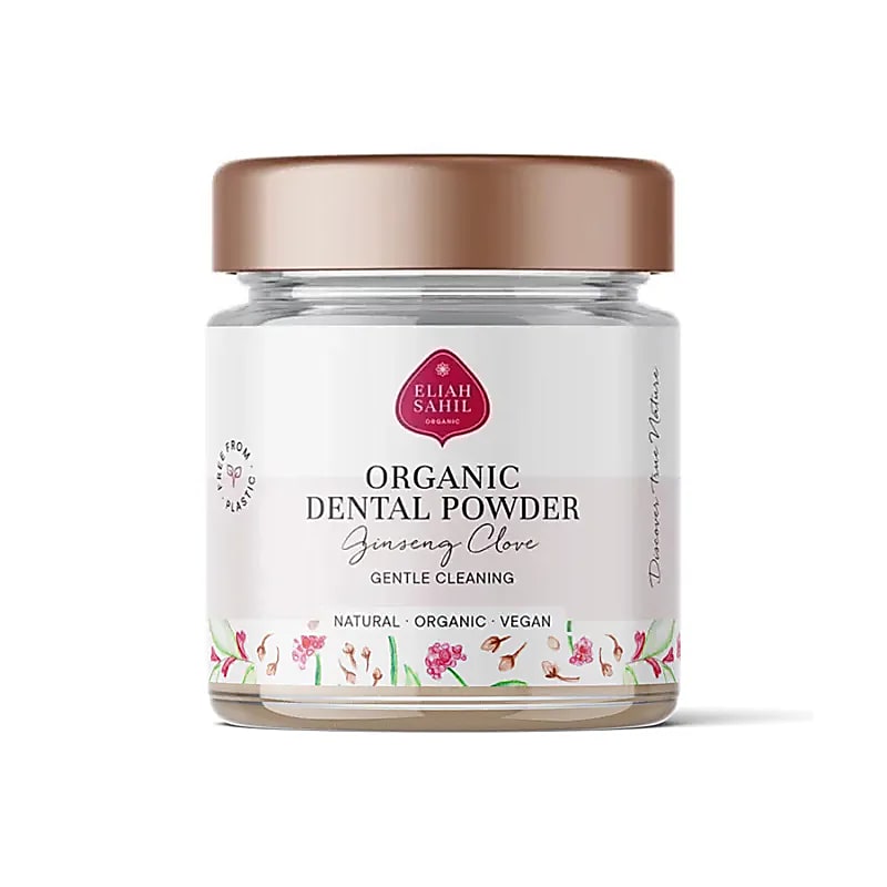 Eliah Sahil Organic dental powder - naturlig & økologisk tandpasta med ginseng & nelliker