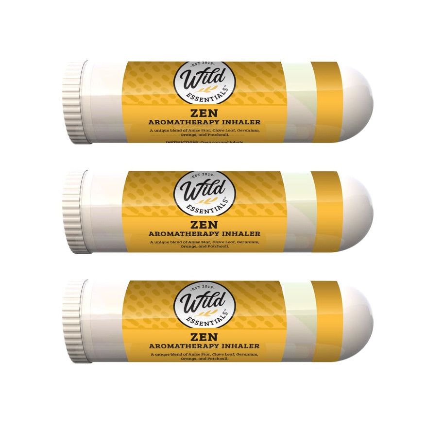 Næseinhalator med æteriske olier, Zen, 3-pak, aromaterapi, stresslindring, velvære