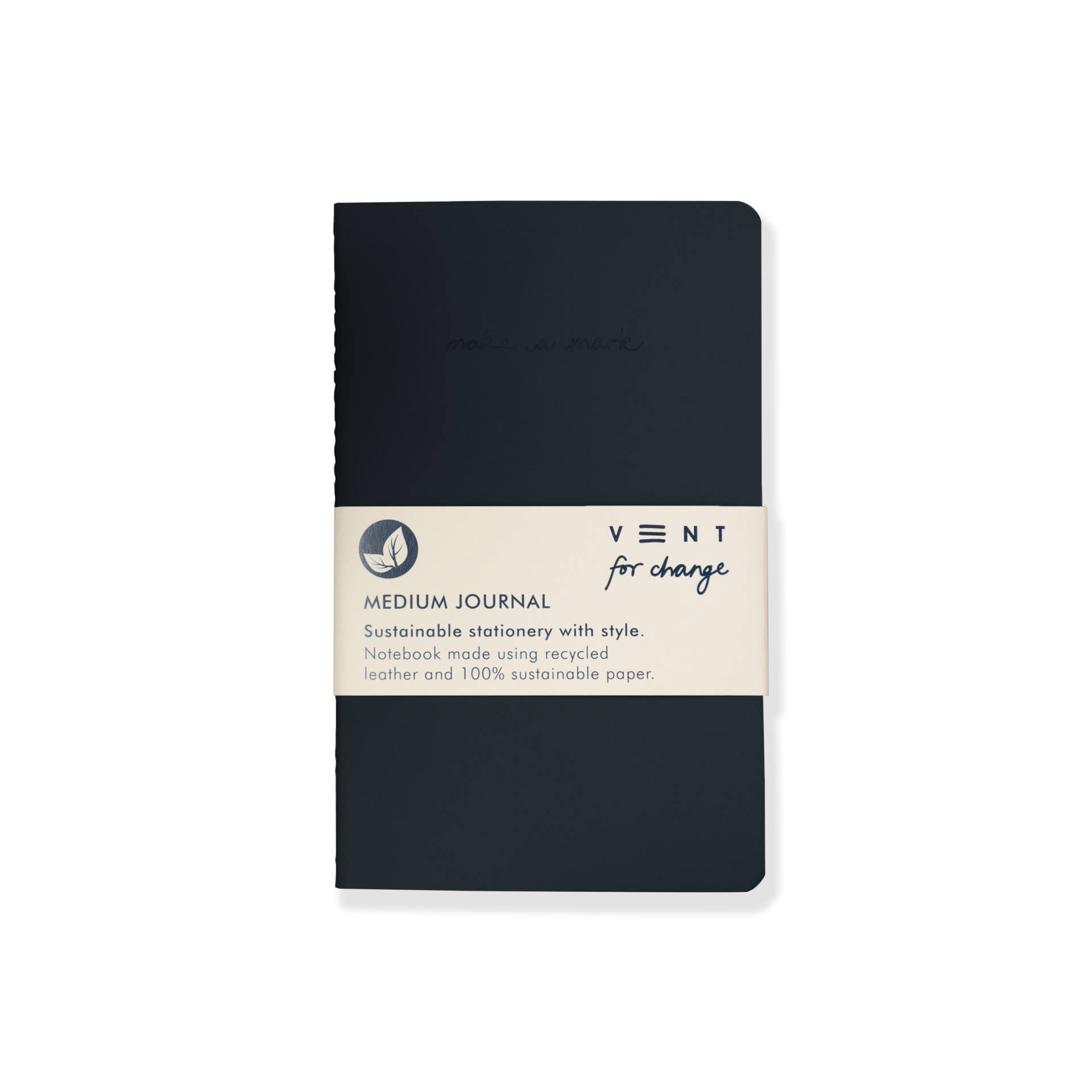 Notesbog i recycled læder – A5 notesbog med FSC papir (62 sider)