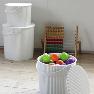 OMNIOUTIL Spand med låg – Prisvindende japansk design | Hvid