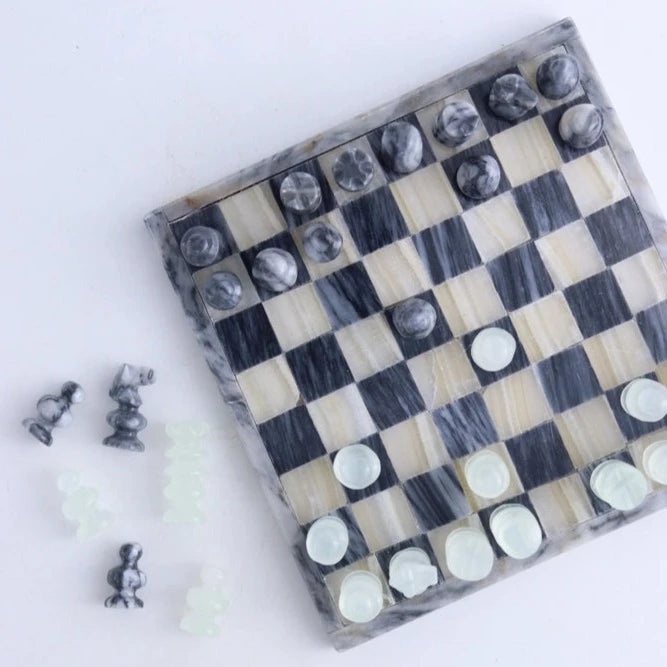 White & Black Onyx krystal skatbræt | Luksuriøs kontrastfuldt design