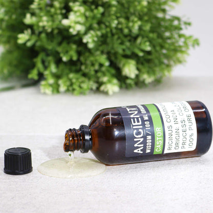 Intensiv og nærende økologisk Castor oil - ricinusolie – perfekt til hår, bryn og målrettet hudpleje.