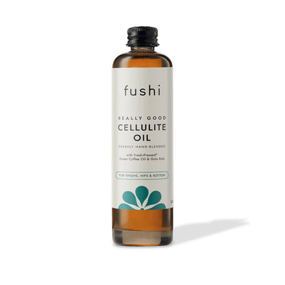 Cellulite olie flaske med green coffee og gotu kola, naturlig kropspleje
