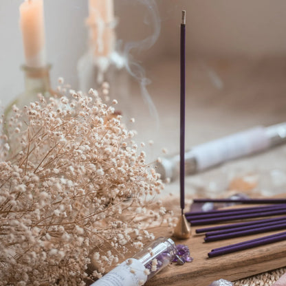 Røgelse med ametyst krystalstøv &amp; beroligende duft