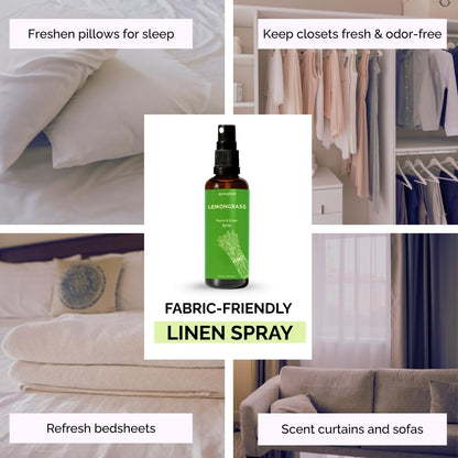 Aromafume Roomspray med Lemongrass – frisk citrusduft med æteriske olier. Renser luften, løfter energien og skaber naturlig balance i hjemmet.