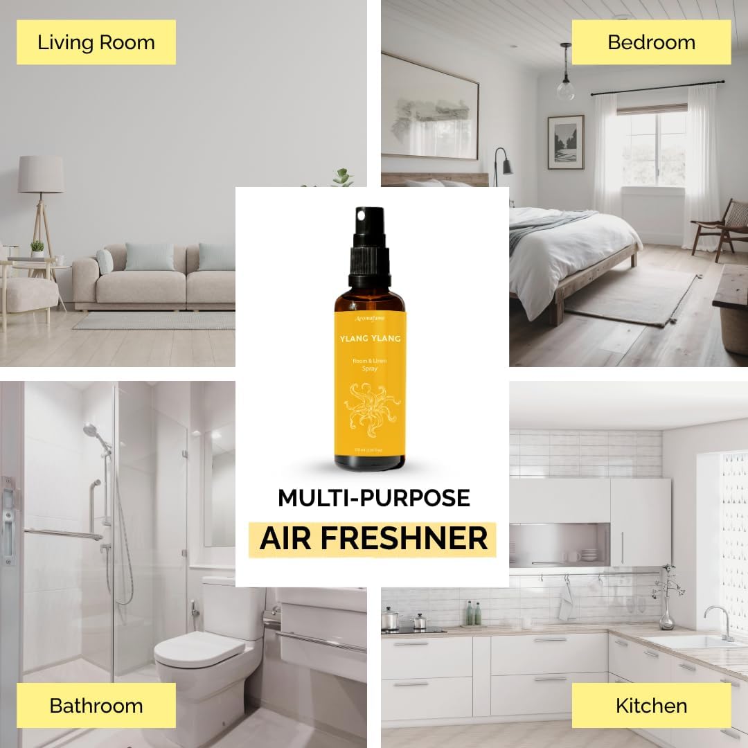 Aromafume Roomspray med Ylang Ylang – eksotisk blomsterduft, der skaber ro, glæde og balance. 100 % naturlig, vegansk og cruelty-free.