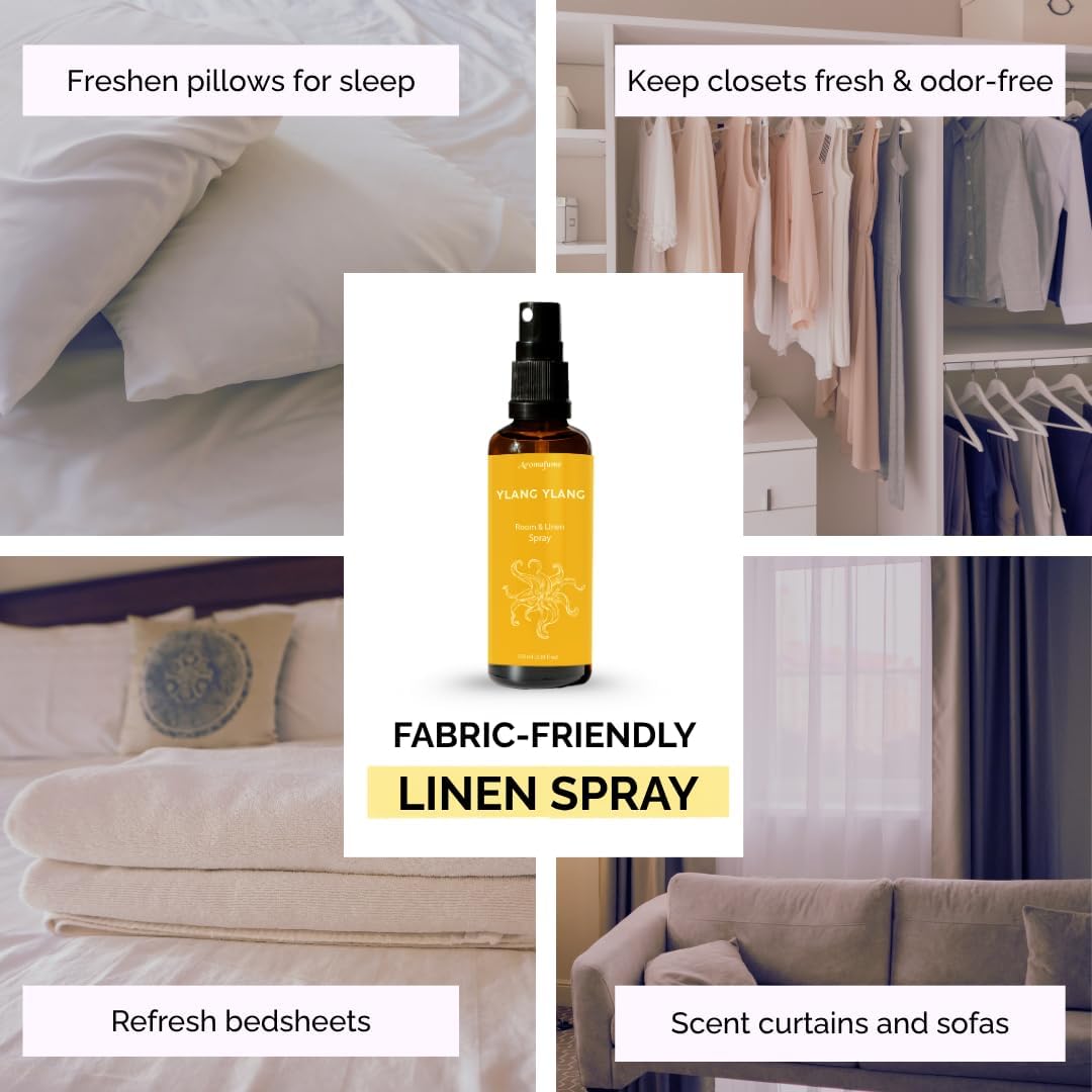 Aromafume Roomspray med Ylang Ylang – eksotisk blomsterduft, der skaber ro, glæde og balance. 100 % naturlig, vegansk og cruelty-free.